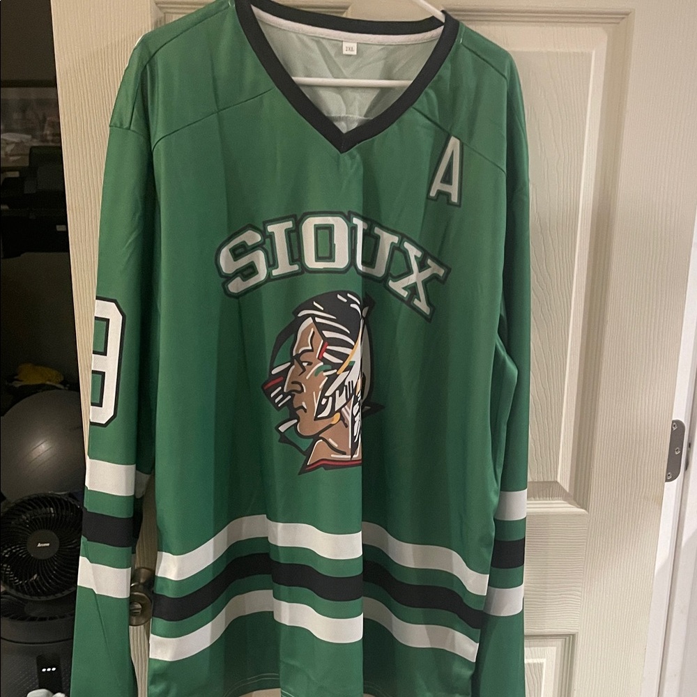 Green Sioux Hockey Jersey